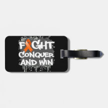 Leukemia Fight Conquer and Win Tag For Bags
