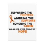 LEUKEMIA Supporting Admiring Honoring 3 Post Card