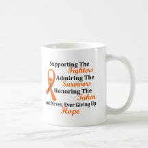 LEUKEMIA Supporting Admiring Honouring 2 Coffee Mug