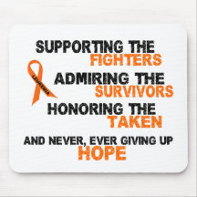 LEUKEMIA Supporting Admiring Honouring 3 Mousemat