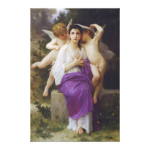 Leveil Heart by William-Adolphe Bouguereau Stretched Canvas Print