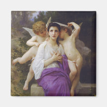 Leveil Heart by William-Adolphe Bouguereau Refrigerator Magnets