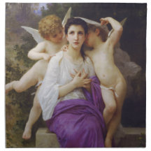 Leveil Heart by William-Adolphe Bouguereau Cloth Napkins