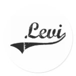 Levi Classic Style Name Round Stickers