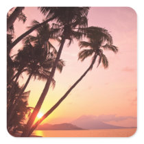Lewolin Village, Illi Api Island, Selat Boleng Square Sticker