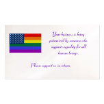 LGBT Flag, Your business is being patronised by... business cards