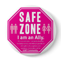 LGBT Safe Zone Pinback Buttons