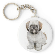 Lhasa apso Puppy keyring Key Chains