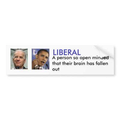 LIBERAL, A person so open minded ... Bumper Stickers by republican1021
