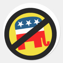 Liberal / Anti-Republican Round Stickers