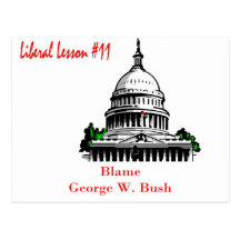 Liberal Lesson 11.	Blame George W. Bush Postcard