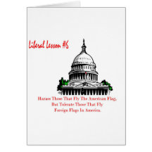 Liberal Lesson 6.	Harass Who Fly American Flag, Greeting Cards
