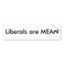 Liberals Are Mean Bumper Sticker