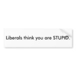 liberals think you are stupid. bumper sticker