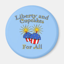 Liberty and Cupcakes for All Products Refrigerator Magnet