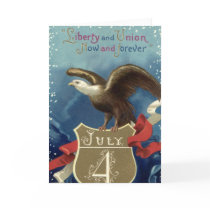Liberty and Union Now and Forever; Stars and Eagle Greeting Cards