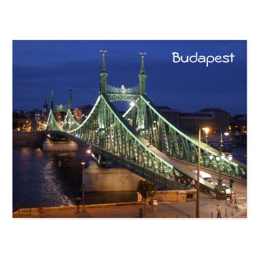 Liberty Bridge by night Post Cards
