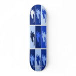 LIBERTY DOG PRO SHOP BLUE TONED BORDER DECK CUSTOM SKATE BOARD