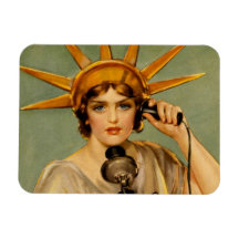 Liberty Girl "Call Me" Rectangle Magnets