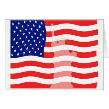 Liberty on Flag Card