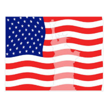Liberty on Flag Postcard