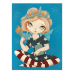 Liberty - patriotic fairy red white and blue postcard