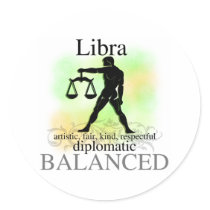 Libra About You Round Stickers