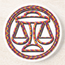Libra Astrology Sign - Zodiac Beverage Coasters