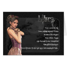 Libra Gothic Zodiac Birthday Card