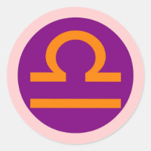 Libra round sticker