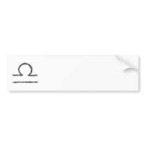Libra. Zodiac Astrology Sign. Black. Bumper Sticker