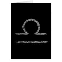Libra. Zodiac Astrology Sign. Black. Cards