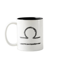 Libra. Zodiac Astrology Sign. Black. Coffee Mugs