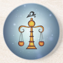 Libra Zodiac Sign Beverage Coasters