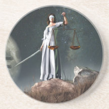 Libra Zodiac Symbol Drink Coaster