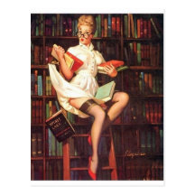 Librarian Pin Up Post Cards