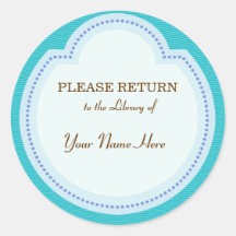 Library Blue Sticker - Please Return