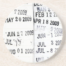 Library Date Stamp Coaster