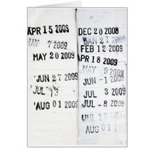 Library Date Stamp Greeting Cards