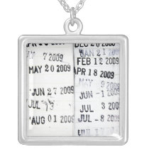 Library Date Stamps Necklace