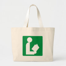 Library Highway Sign Canvas Bags