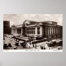 Library, New York City c1910 Vintage Print