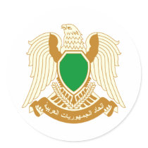Libya Coat of Arms Round Stickers