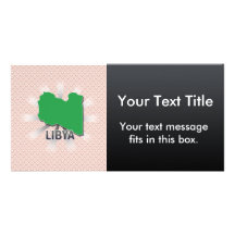 Libya Flag Map 2.0 Picture Card