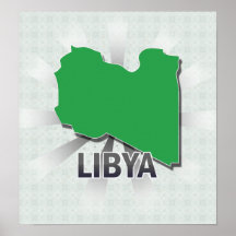 Libya Flag Map 2.0 Poster