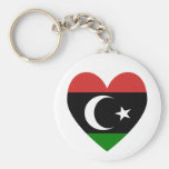 Libyan Heart Flag Valentine Key Chain