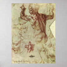 Libyan Sibyl Study by Michelangelo, Renaissance Poster