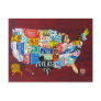 License Plate Map of the USA Postcard