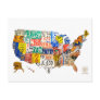 License Plate Map of the USA Postcard