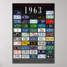 License Plates of America poster - 1963